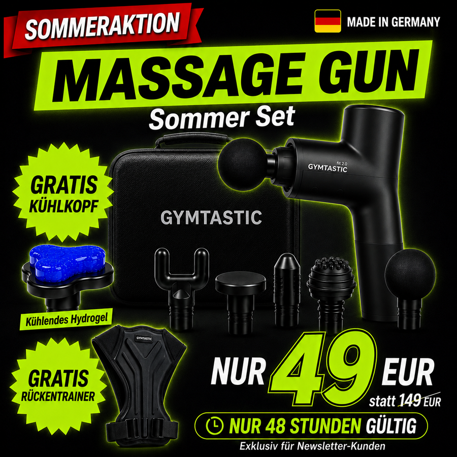 Sommer Set 26 - Massage Gun 2.0 + Rückentrainer + Kühlkopf