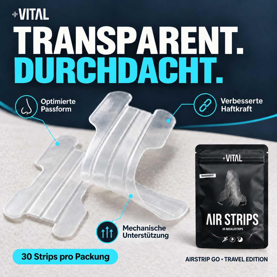 AirStrip Go – transparente Passform und Haftkraft