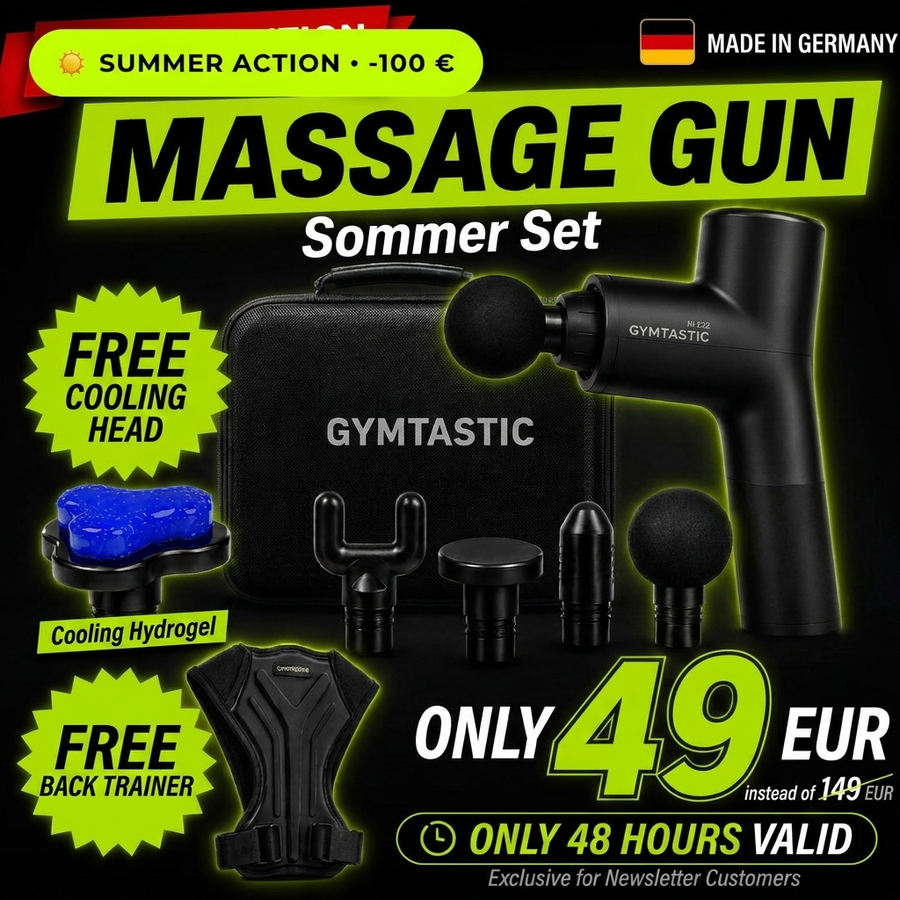 Sommer Set 26 - Massage Gun 2.0 + Rückentrainer + Kühlkopf